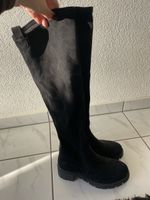 Overknees Stiefel schwarz Wildleder Optik guter Zustand