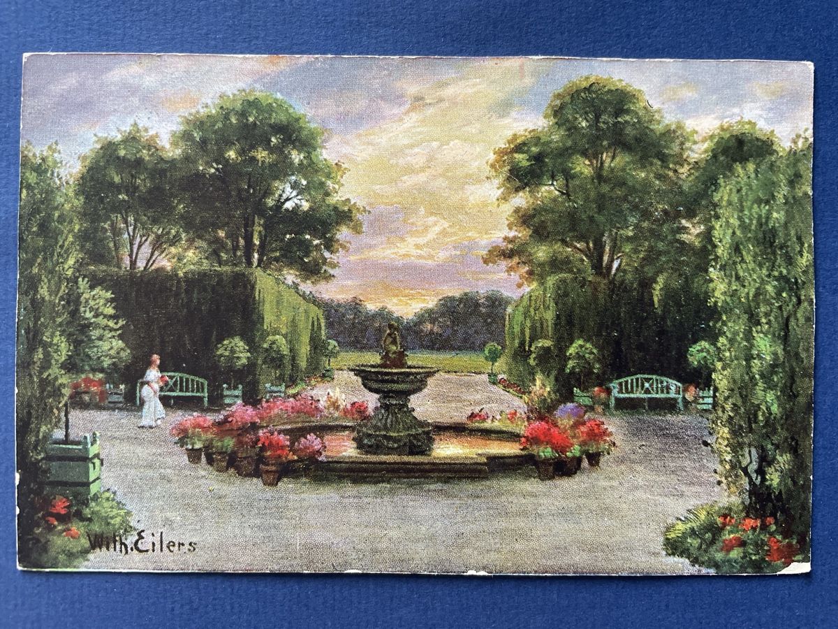 Cartoline postali: Alte Ansichtskarte Gartenanlage mit Brunnen, Top – Usato da Neuhausen am Rheinfall venduto da Arielle55