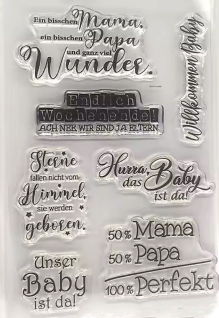 Timbri: Silikonstempel Baby / Ein bisschen Mama – Nuovo e nell'imballaggio originale da Kaltbrunn venduto da schere-stein-papier