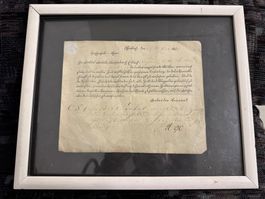 Gerahmtes Original Dokument von 1815