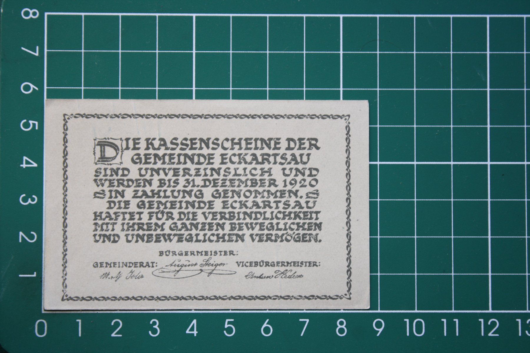 Banknoten: currency receipt austria eckartsau 50 heller 1920 – Neu (gemäss Beschreibung) aus Laupen BE von Gufi57 1