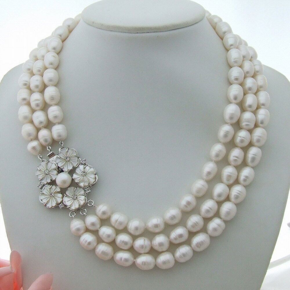 Catenine: Blume Lua Perlen Kette Echt 1cm Collier Perle Vrai Halskette – Nuovo (secondo la descrizione) da Prilly venduto da ilyria73