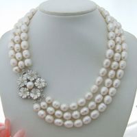 Blume Lua Perlen Kette Echt 1cm Collier Perle Vrai Halskette