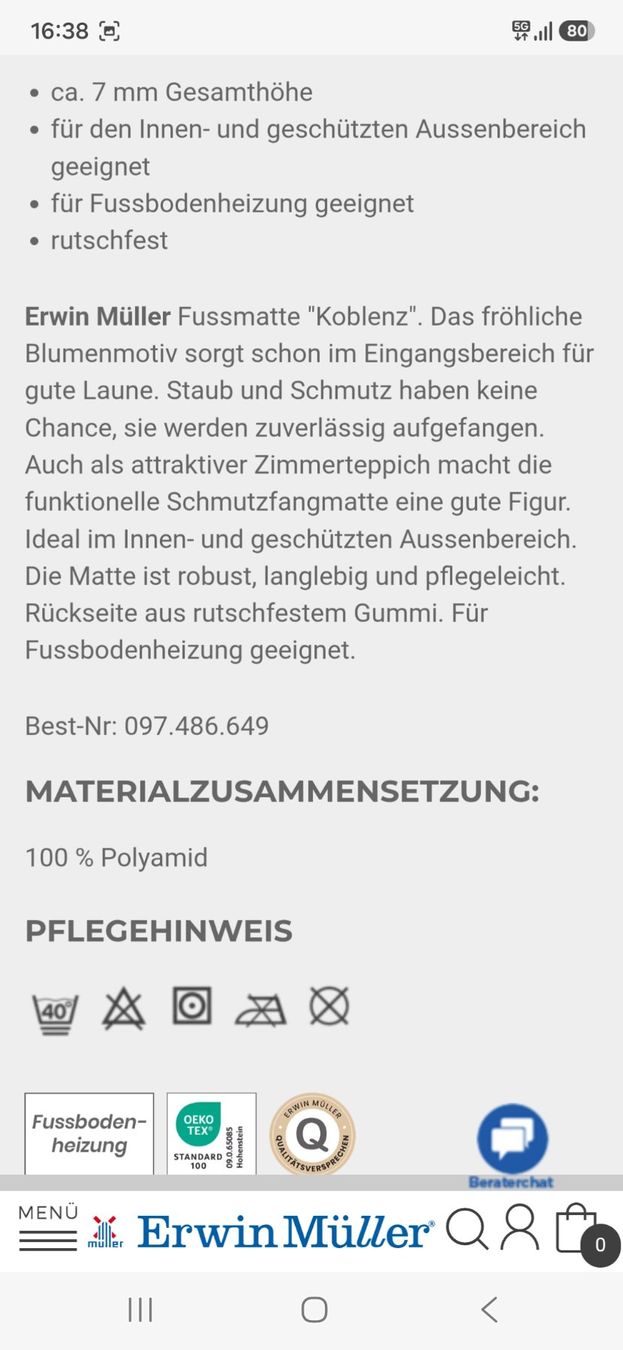 Tapis: Fussmatte Neu – Neuf (Voir description) à Gampel par sas_v7jp 1