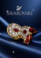 Swarovski Brosche Maske neu & original 18k vergoldet