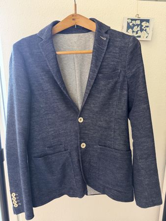 Giacca uomo firmato Eleventy blu, 100% lino