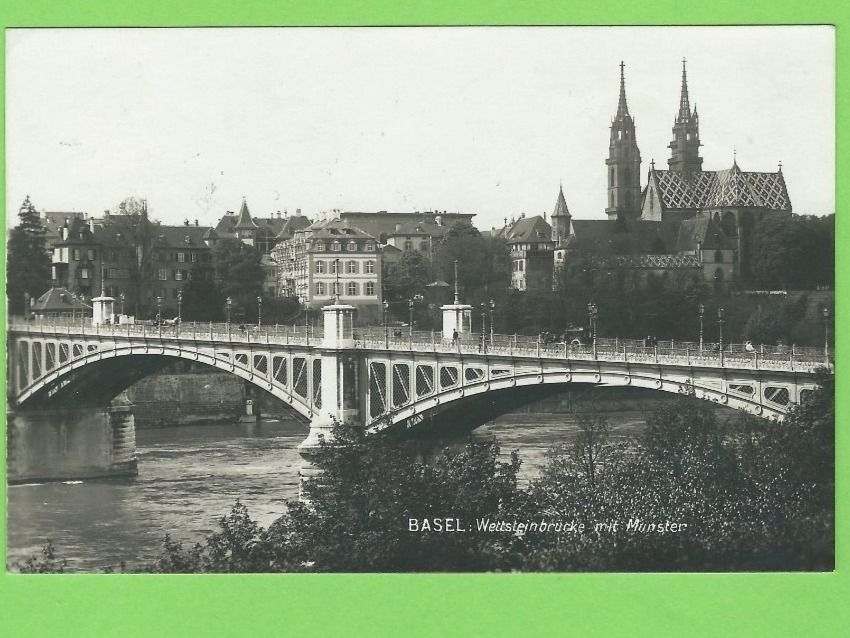Cartoline postali: Basel, Wettsteinbrücke mit Münster – Usato da Zürich venduto da t24_de