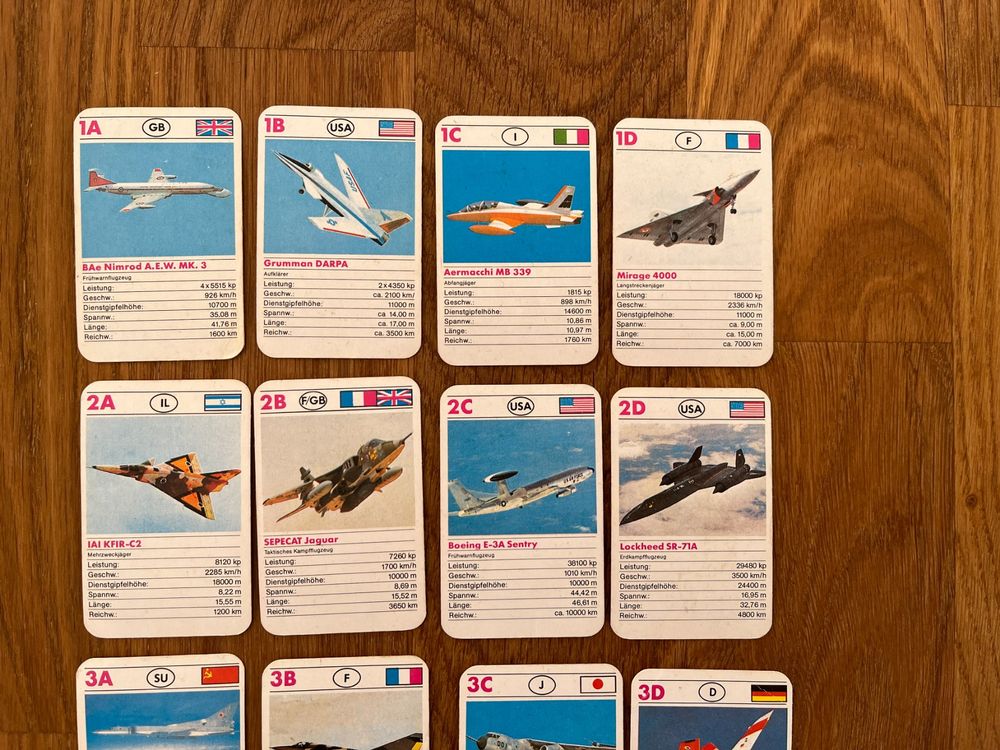 Militärflugzeuge Quartett - Für das Alter in top Zustand! 3