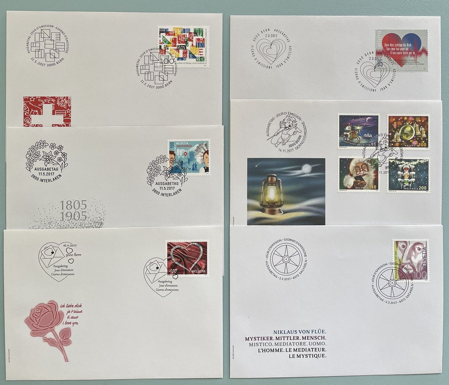 Tutti i francobolli: 2017 6 verschiedene FDC – Usato da Eggersriet venduto da stamp303