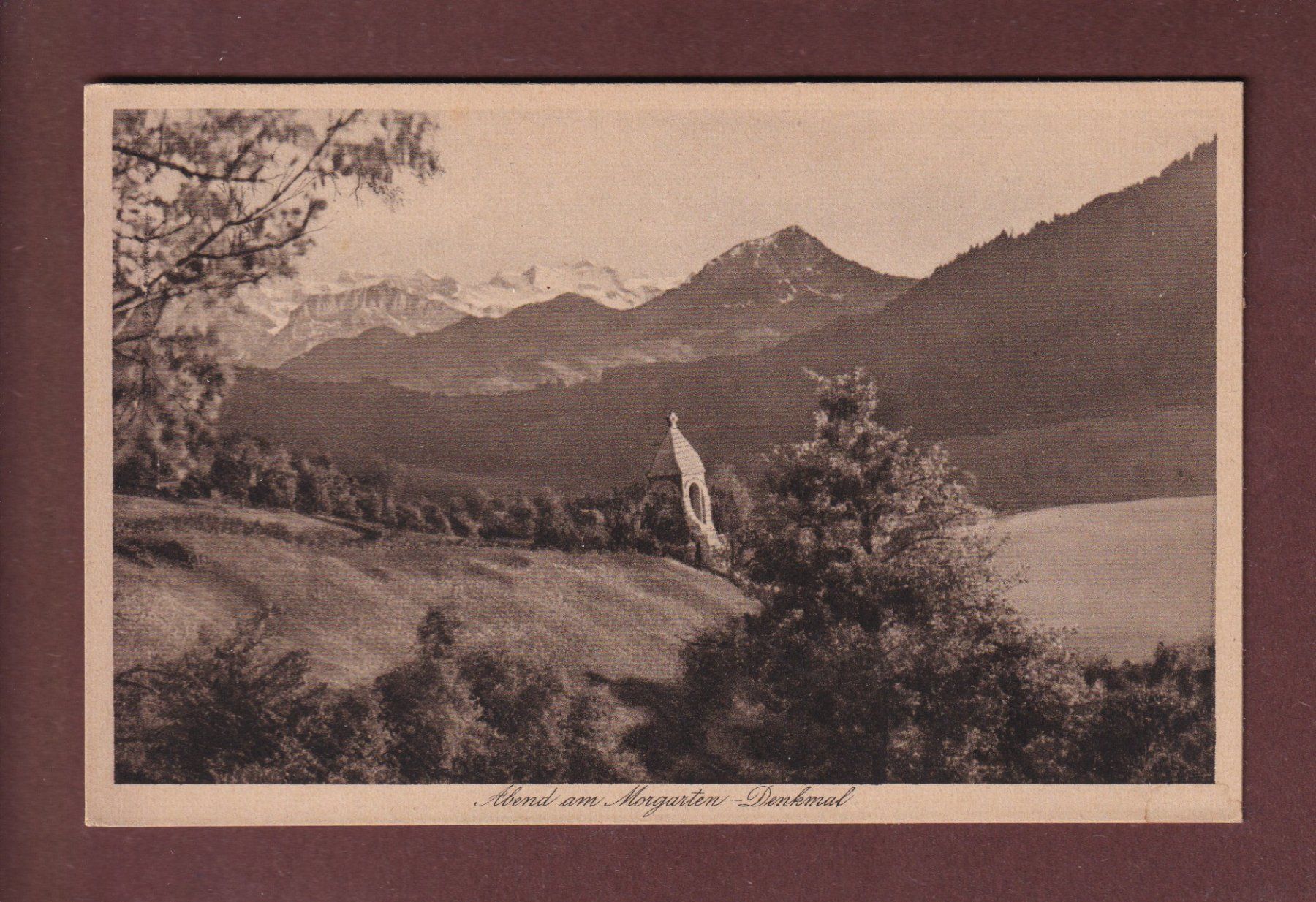 Cartoline postali: Abend am MORGARTEN DENKMAL – Usato da Pully venduto da nicecards-shop