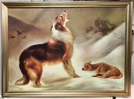 Lithographie « COLLIE TROUVE L’AGNEAU PERDU »