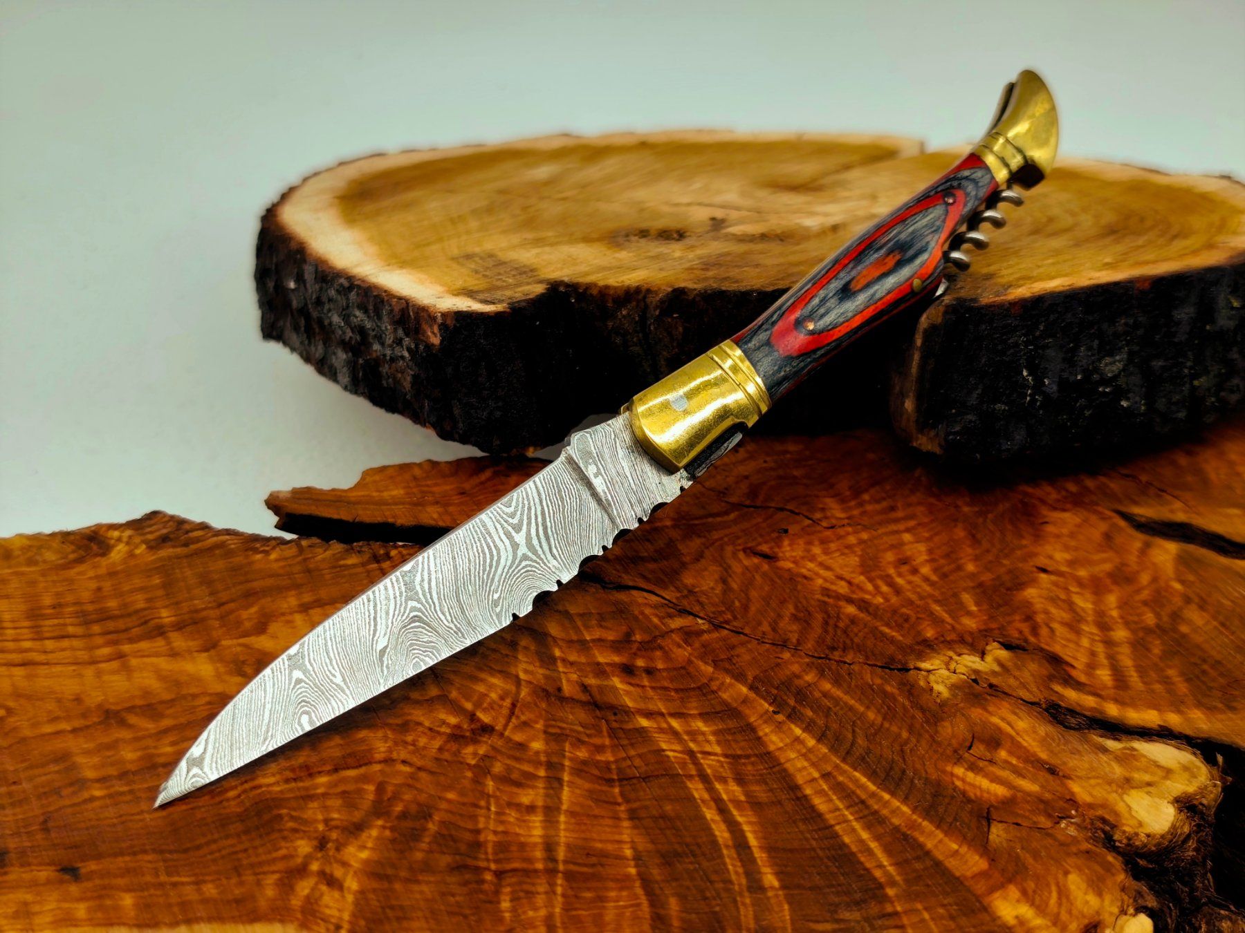 Accessori: Laguiole Damast Messer Klappmesser echtes Damastmesser – Nuovo e nell'imballaggio originale da Arlesheim venduto da Premius_1 1