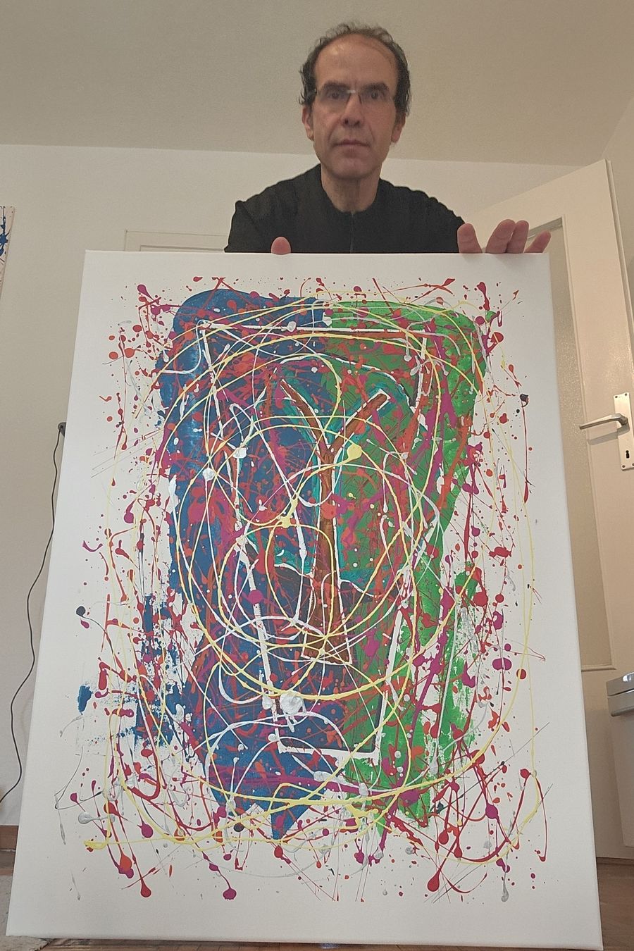 Dipinti: Peinture abstraite moderne sur toile multicolore – Nuovo (secondo la descrizione) da Le Locle venduto da fab_c9hh