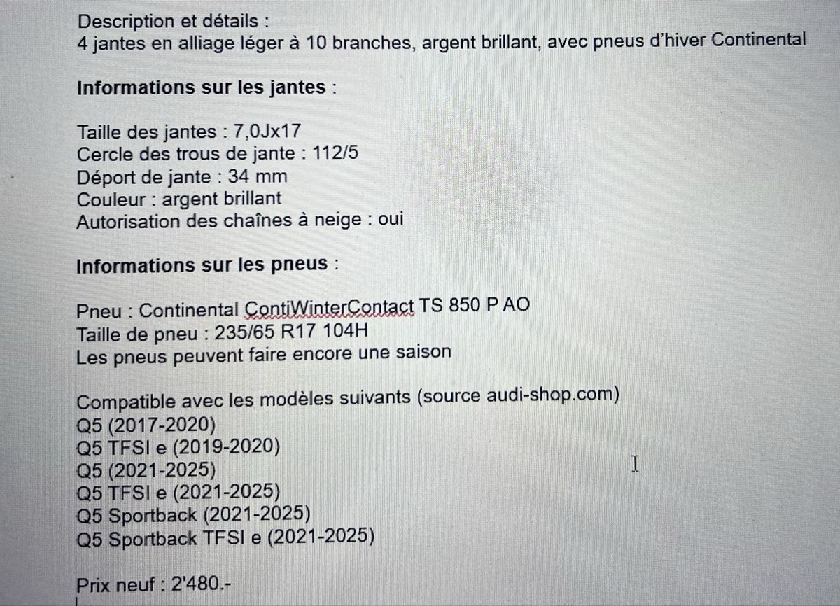 Audi Cerchioni: Jantes Audi – Usato da Servion venduto da sap_w8wg 1