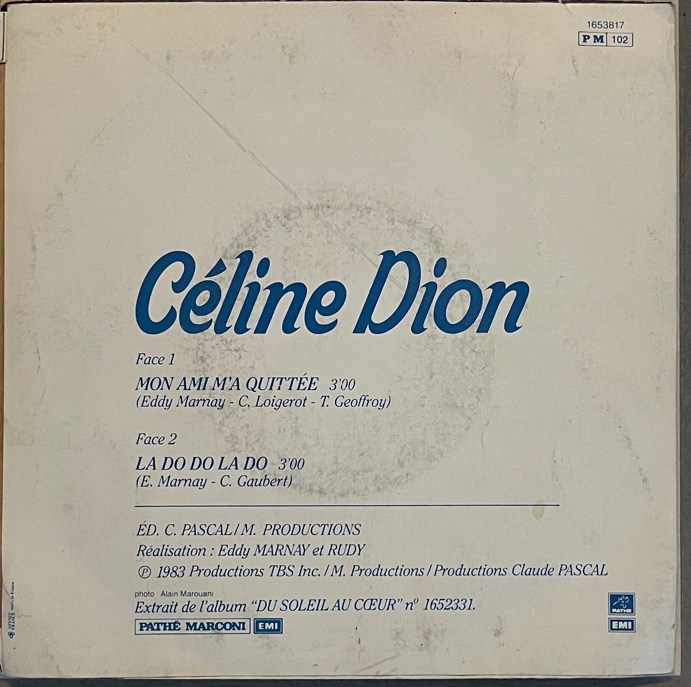 Schallplatten: CÉLINE DION - MON AMI M’A QUITTÉE – Gebraucht aus Bussigny von vinyl-pas-cher 1