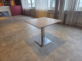 Esstisch Küche 80x80cm mit Inox Zentralfuss + HPL Platte
