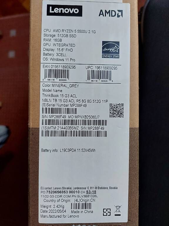 Notebook: Thinkbook 15 G3 ACL – Usato da Lausanne venduto da lau_jl7h 2