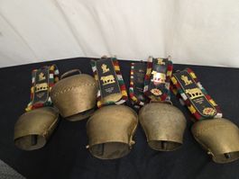 5 Kuhglocken mit Riemen Schützenfest 1994 gebraucht