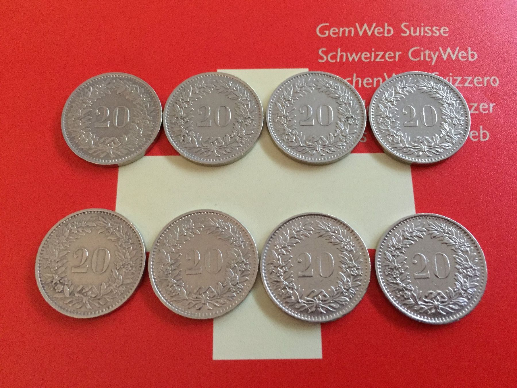 Tutti le monete: 20 Rappen 1970 -79 komplett – Usato da Elsau venduto da herbybay 2