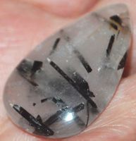 Cabochon L-1922 – Schwarzer Rutil Quarz – 35x21mm