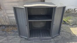 Gartenschrank Kunststoff dunkelgrau 2 Türen Zustand gut