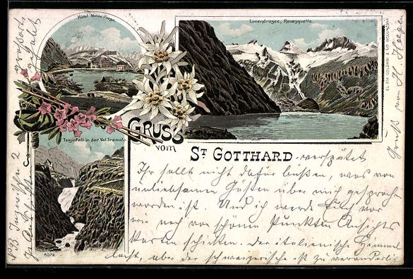 Cartes postales: Litho St. Gotthard, Verschiedene Ortsans – D'occasion à Berlin par bartko-reher
