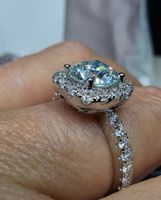 Bague argent avec diamant de moissanite de 2 ct certifié GRA