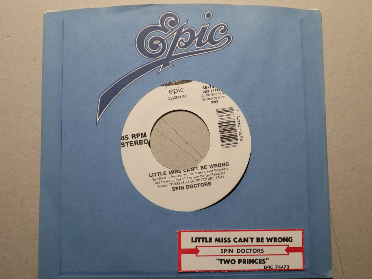 Schallplatten: Vinyl Single Spin Doctors Little Miss Can't Be Wrong Jukebox – Gebraucht aus Eschenbach SG von Astalavista