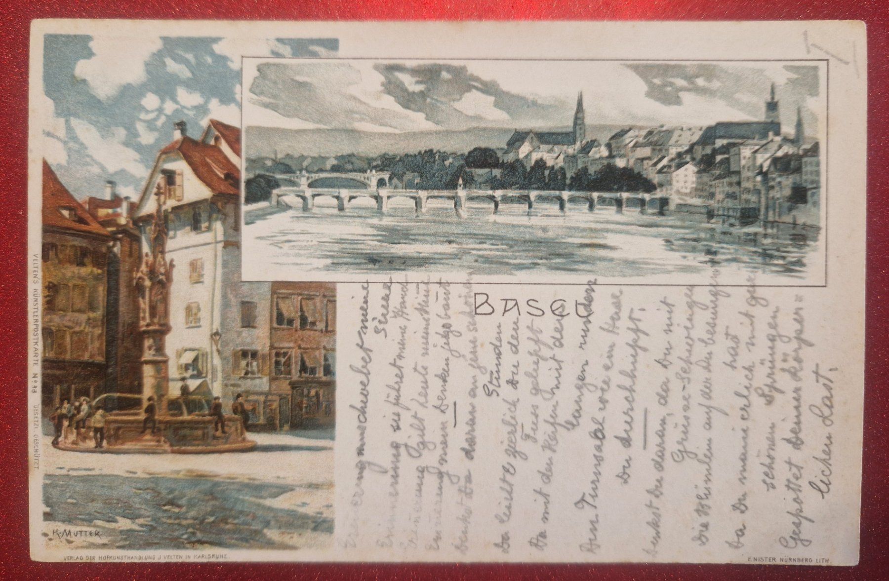 Cartes postales: Lithokarte Basel, um 1900 – D'occasion à Melchnau par Arthurius