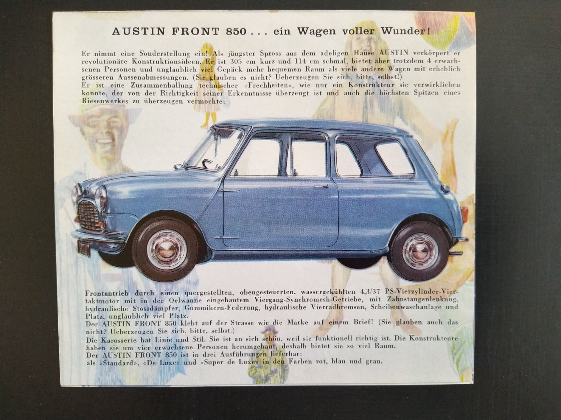 Mini Documenti: Original CH- Prospekt AUSTIN Mini 850 Front 1959 oder 1960 – Usato da Bern venduto da micky031 2