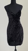 Elegantes Paillettenkleid  Samt Schwarz Gr.M — Partykleid 