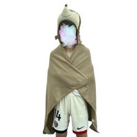 Kinder Poncho/Cape Fleece Igel warm und weich mit Kapuze
