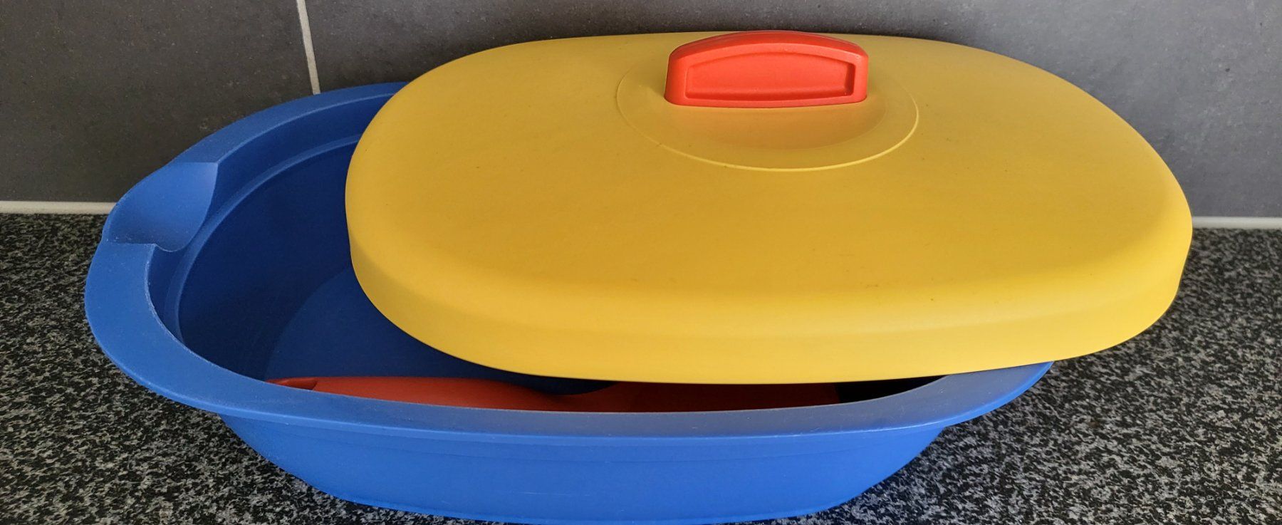 Tupperware Contenitori & Simili: Tupperware plat avec couvercle coloré + spatule – Usato da Granges-Paccot venduto da Cecile76 1