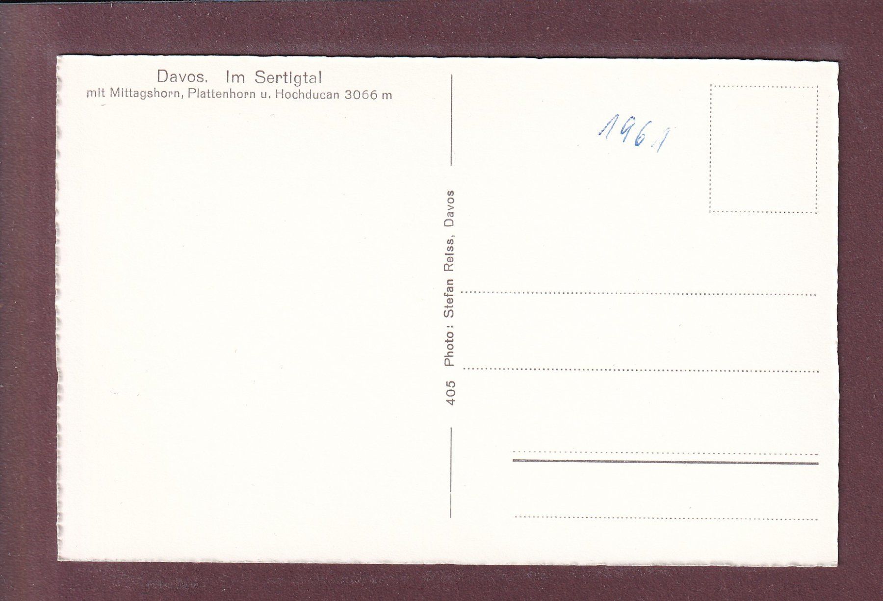 Cartes postales: Davos - Im SERTIGTAL – D'occasion à Pully par nicecards 1
