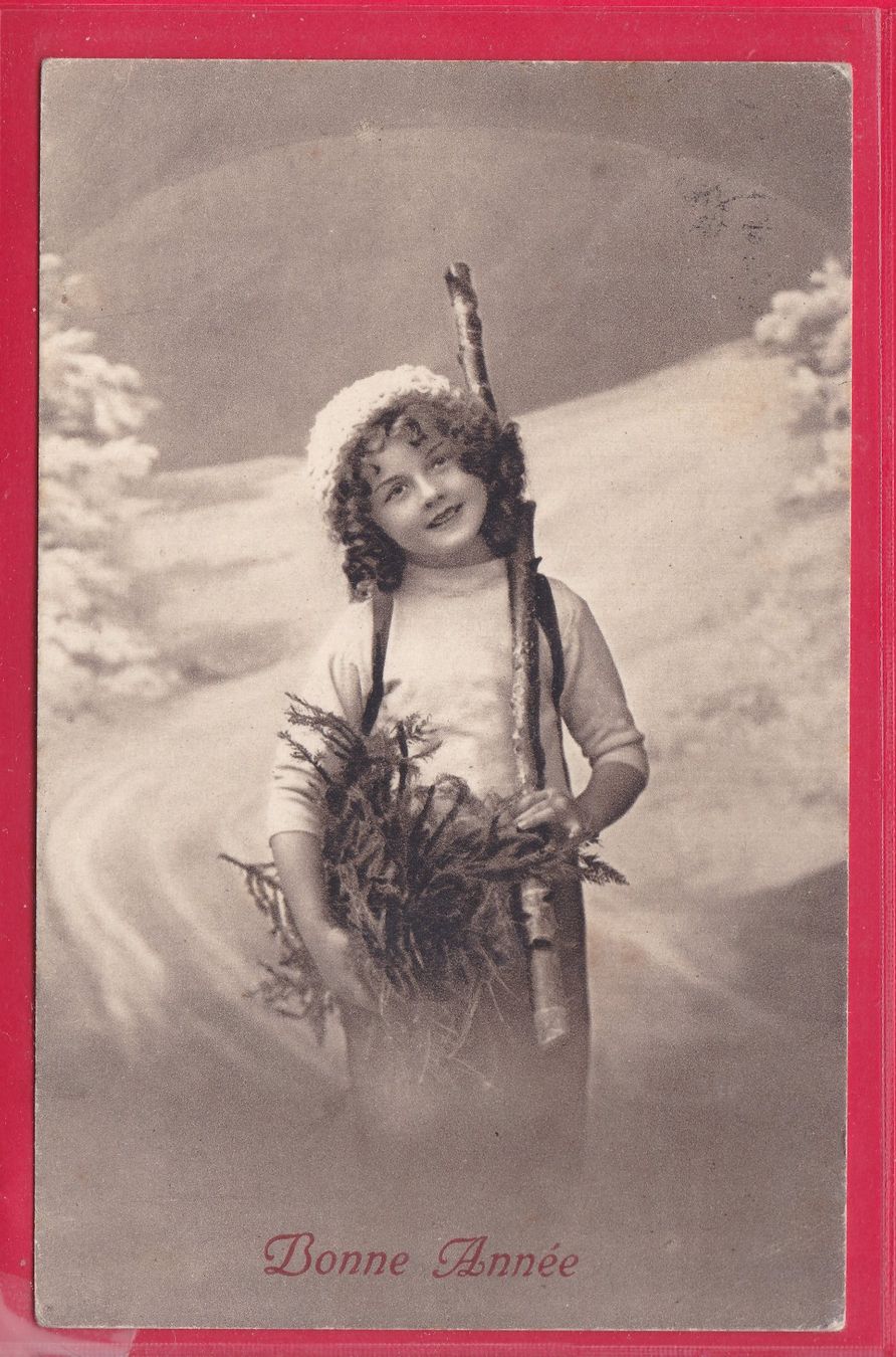 Ansichtskarten: BONNE ANNÉE, 31.12.1917 – Gebraucht aus Oberrieden von Gebirgsstelze