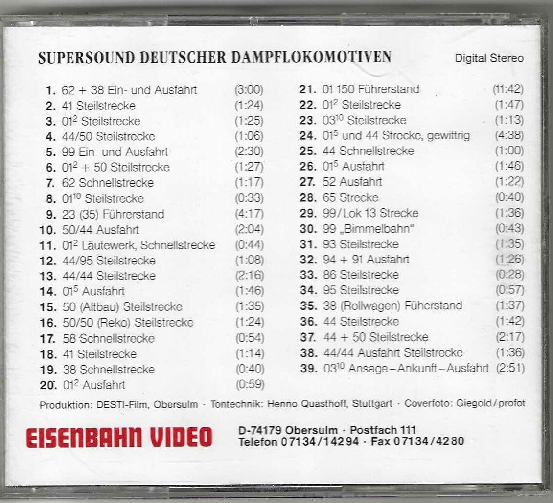 CDs: Supersound Deutscher Dampflokomotiven – Gebraucht aus Genève von CDLPBookS 1