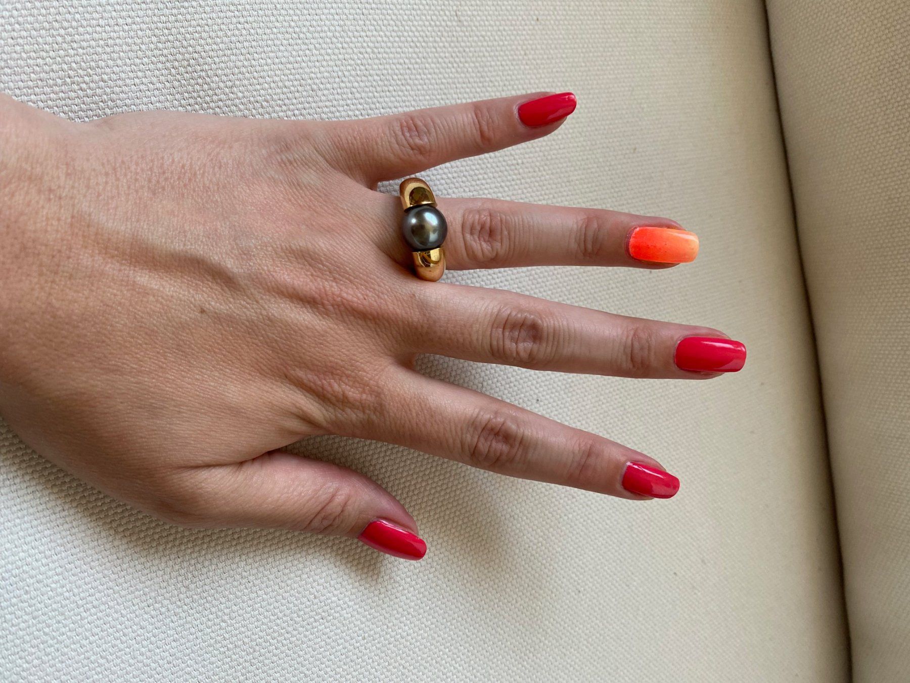 Anelli: Ring Gelbgold mit Südseeperle – Usato da Zürich venduto da Zasazu 3