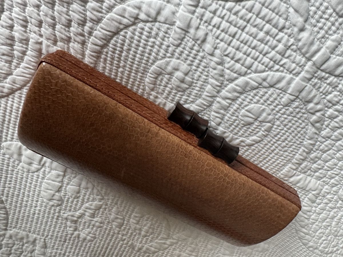 Borse da donna: Kleine Schlangenleder Clutch braun – Nuovo (secondo la descrizione) da Brütten venduto da Rod816 1