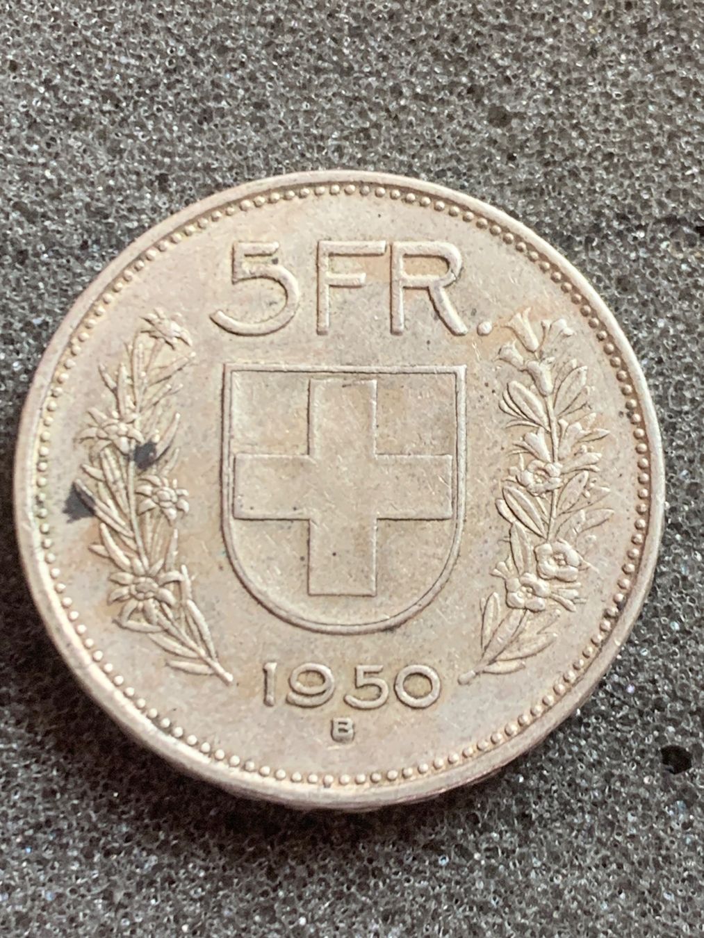Tutti le monete: Pièce 5 Francs Suisse 1950 -  argent – Usato da frasses venduto da Claudeb00