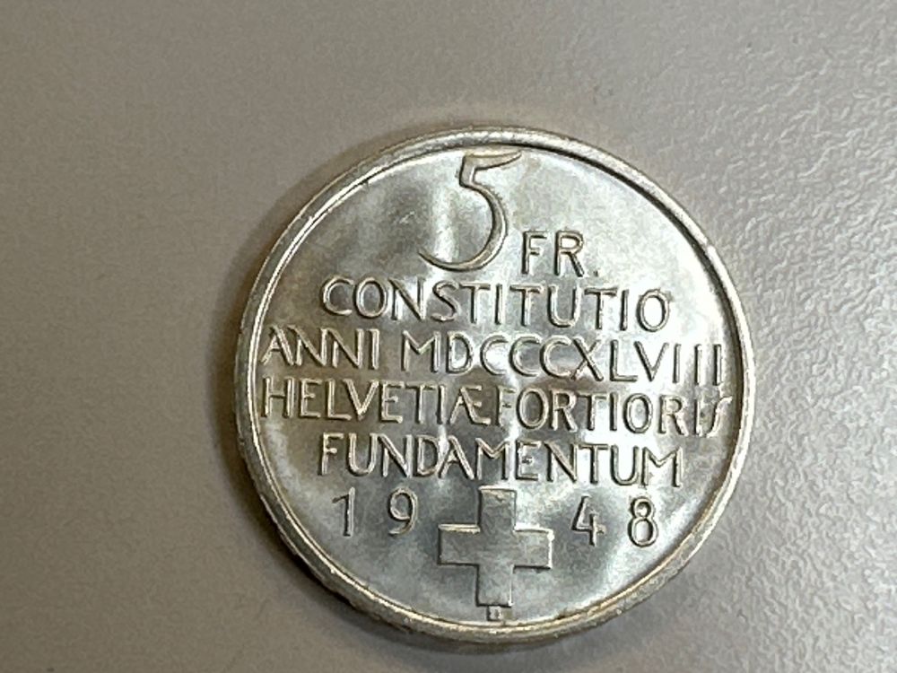 5 Fr. Silber Schweiz Verfassung 1948 Kaufen auf Ricardo