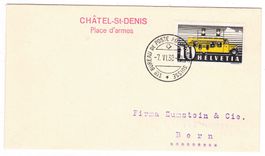 Lettre de Châtel-St-Denis BPA A149 pour Bern le 7.VI.38