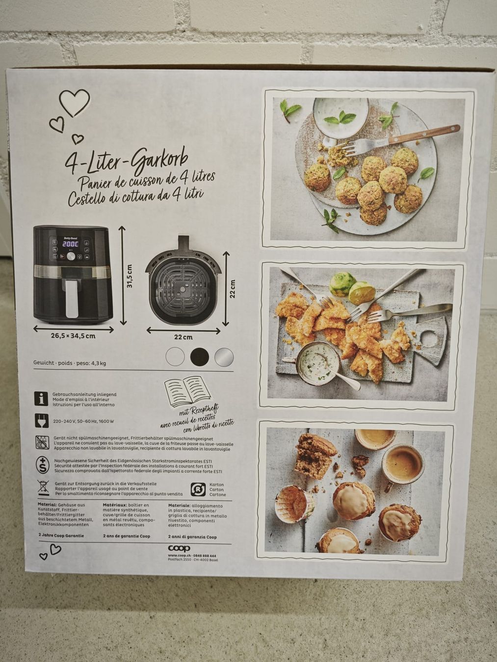 Betty Bossi Elettrodomestici da cucina: Airfryer Betty Bossi 4 lt – Nuovo e nell'imballaggio originale da Horw venduto da fabsko7 1