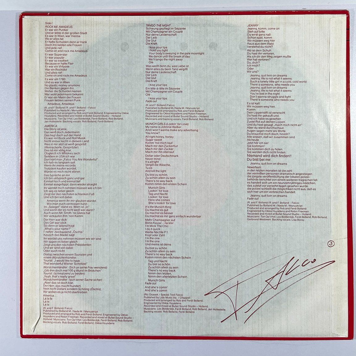 Dischi in vinile: LP: FALCO - 3 (1985) – Nuovo (secondo la descrizione) da Frenkendorf venduto da Yard-Sale-2000 4