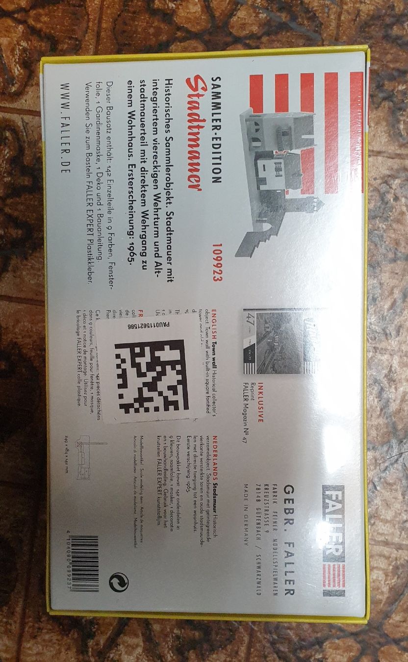 Faller Modellini di ferrovie: Faller Klassiker Stadtmauer B-923 - H0 – Nuovo e nell'imballaggio originale da Innerberg venduto da Kusi1310 1