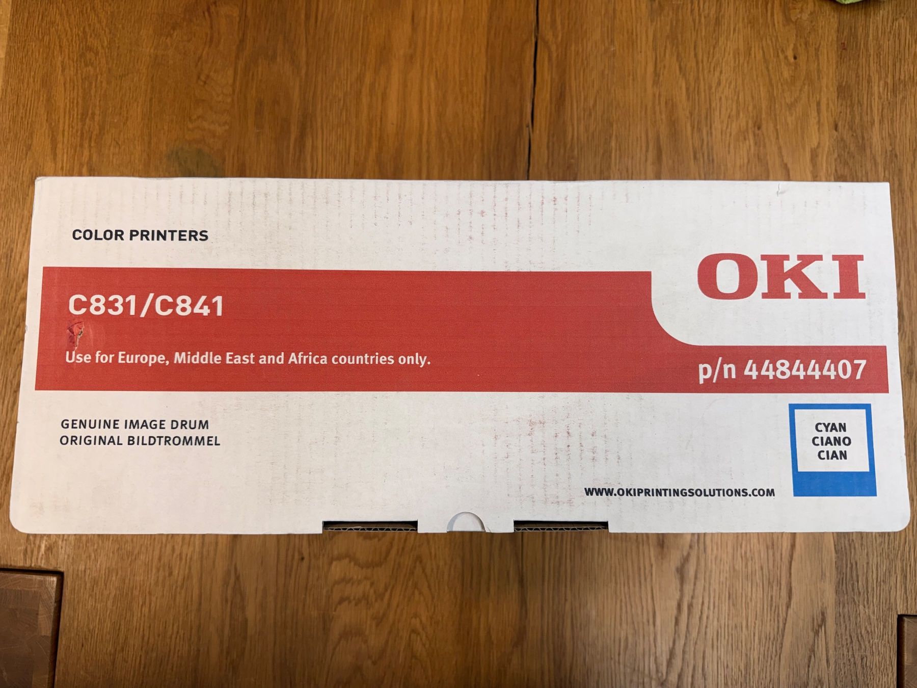 Oki Cartucce per stampanti & toner: Oki Bildtrommel Cyan p/n 44844407 C831/C841 – Nuovo e nell'imballaggio originale da Wil SG venduto da gianon 1