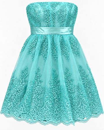 Vera Mont Light blue / turquoise Strapless Dress, Size 38, S