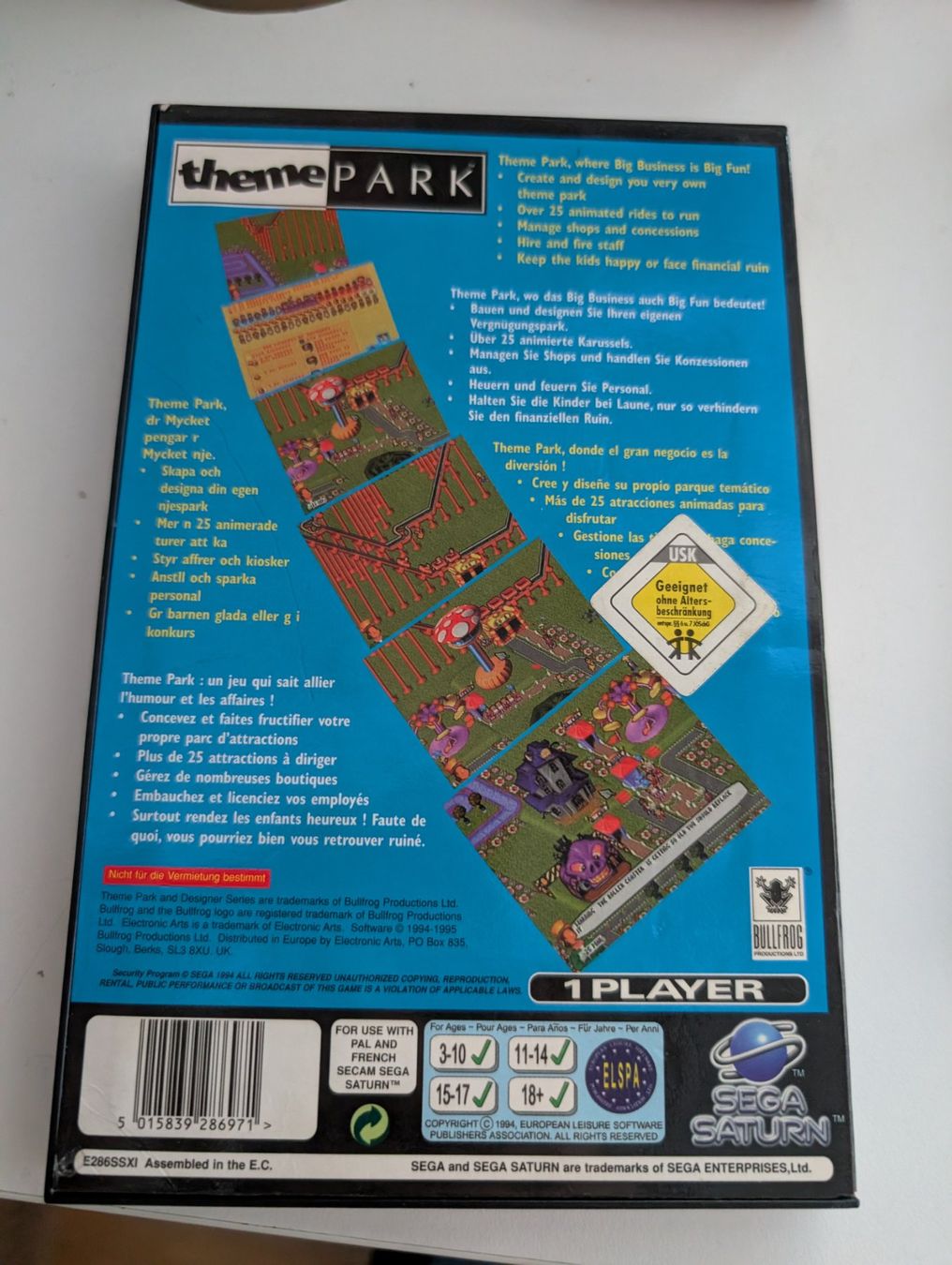 Sega Giochi: Theme Park - Sega Saturn Game – Usato da Hünenberg See venduto da SpecialEditionGaming 2