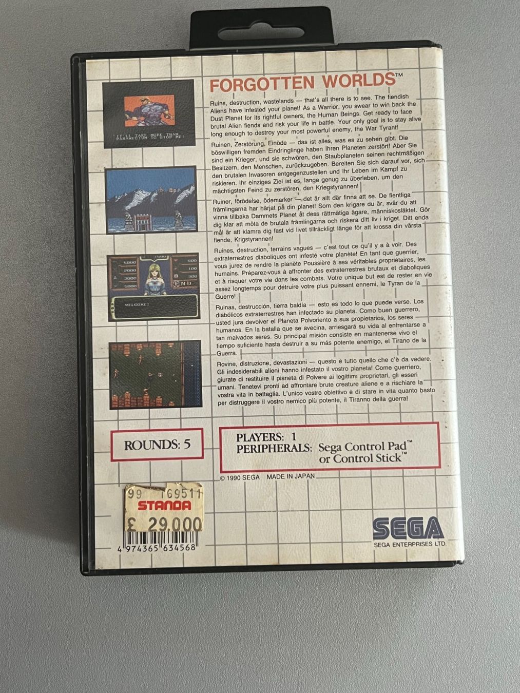 Sega Spiele: Forgotten Worlds - Sega Master System – Gebraucht aus Rivera von poweradem05 1