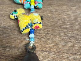 Stoff Anhänger Tiere Kette mit Glocke Dekoration handgema...