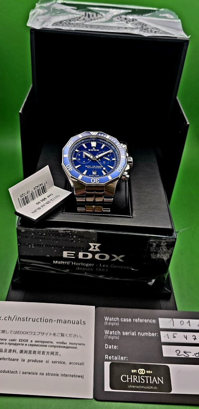 Edox Orologi: EDOX CHRONOMETER DATE HYDRO-SUB SWISS MADE SAPPHI – Nuovo e nell'imballaggio originale da Neftenbach venduto da Taschen-Uhren